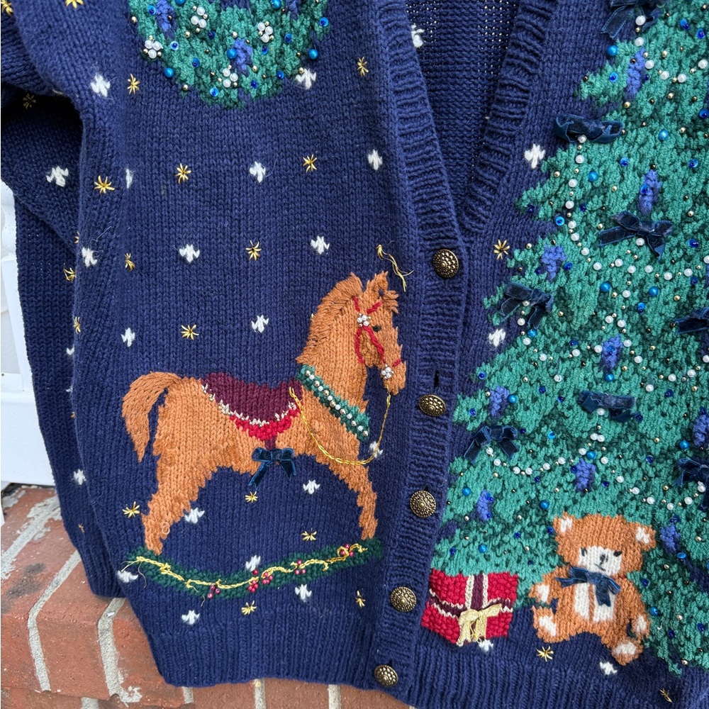 Vintage Marisa Christina II Christmas Knit Cardigan Sweater Size 2XL Women’s - Picture 9 of 10